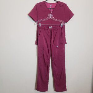 Koi Tech Andi Top Wine + Lindsey 2.0 Scrub Pants Scrub Set XST